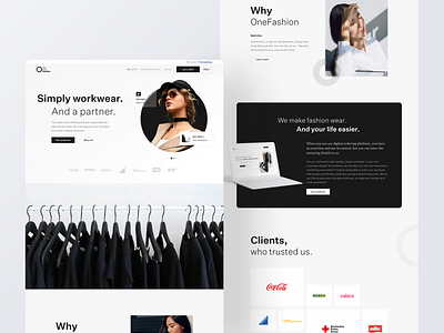 The One Fashion black and white branding clean clean design corporate page design desktop design fashion graphic design inspiration landing minimal ui ui design uiux usable ux web web design