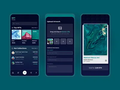 NFT Market App 🌌 mobile app development nft nft marketplace ui uxui