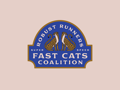 FCC badge cats cheetah coalition fast graphic design illustration illustrator logo speed typography vintage