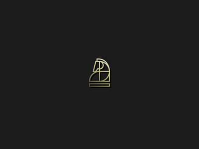 Horse (Knight Piece) Logo brand branding classy clean dizzyline east geometric gold horse knight line line art logo minimalist premium riding simple stable strategy west