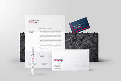 Construction Branding Mockup architecture brand branding branding mockup business card company construction corporate empty identity industrial mockup paper popular simple stationery stationery branding template trending