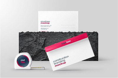 Construction Branding Mockup architecture brand branding branding mockup business card company construction corporate empty identity industrial mockup paper popular simple stationery stationery branding template trending