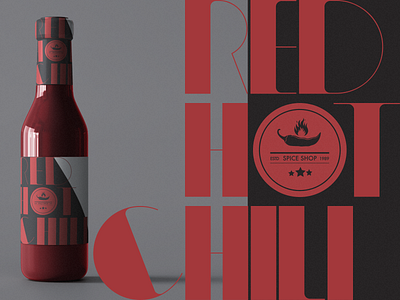 Branding I Graphic Design I Sauce "Red Hot Chili" brand brand design branding chili clean graphic design logo minimal packaging sauce typography ui vector visual identity
