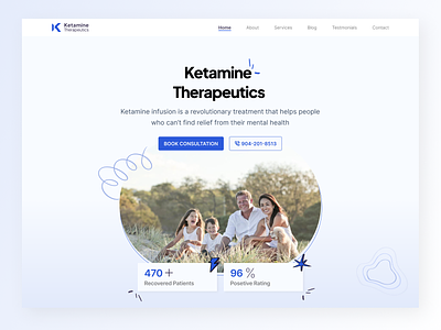 Hero Section Design - Ketamine Therapeutics website app design app ui design brandign case study family hero hero image hero section landing page design modern design modern web product design ui uiux ux ux design web ui website website design website desin