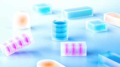 frosted glass 3d 插图 设计