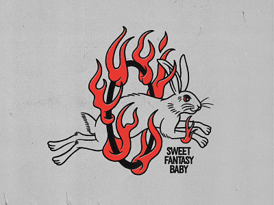 Sweet Fantasy, Baby branding fantasy fire flames graphic design hare illustration illustrator logo rabbit texture typography vector