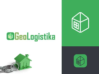 Real Estate Agency ''GeoLogistika'' architect art beautiful branding builder colors design flat green home house illustration interior keys logo real estate ui vector villa