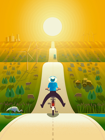 Climate climate cover digital editorial environmental folioart illustration landscape magazine peter greenwood vector