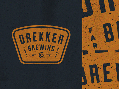 Drekker Brewing Badge badge brand crest drekker brewing emblem fargo lockup logo north dakota patch texture type typography vintage