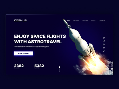 Space Flights UI branding design graphic design ui ux web design