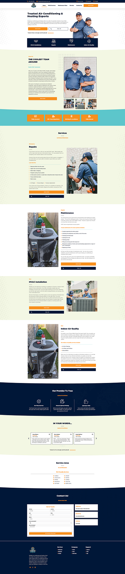 Air Conditioning & Heating company Website Design branding design graphic design typography ux