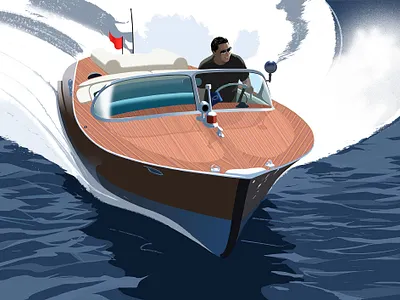 Luxury boat character digital fashion folioart illustration jason brooks luxury
