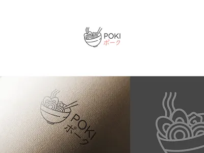 Poki Asian Restaurant art asia asian restaurant beautiful branding colors cuisine design flat illustration japan logo noodles sun sushi vector