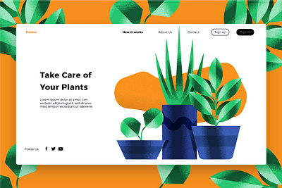 Plants - Banner & Landing Page app branding business design development html illustration landing page landing template multipurpose plants plants page ui ui design ux ux design web web development webapp website