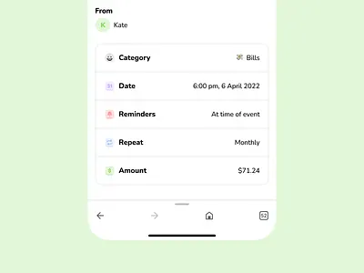 Item Info android app bill category date emoji form google icon iconography icons ios iphone minimal reminder todo ui ux web