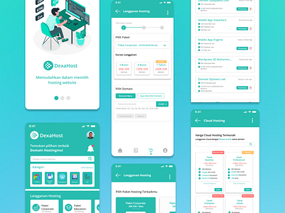 DexaHost ( Hosting App ) app branding design domain domainapp figma hosting hostingapp indonesia landingpage mobileapp simple ui uiux ux