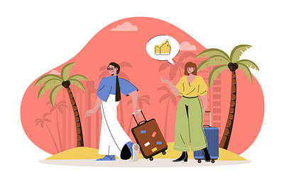 Summer Vacation Web Concept abstract branding cartoon concept creative design graphic graphic design illustration isolated journey people summer vacation traveler ui vacation vacation template vector illustration web web concept