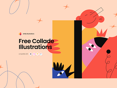 Free Collade Illustrations abstract characters colorful download free freebie geometric illustration illustrations scenes vector