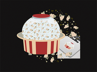 Cute Sheep-Popcorn Sticker animals background blue branding cinema cozy art work cute illustration logo movie popcorn print sheep sticker symbol template texture vector vector art visual design