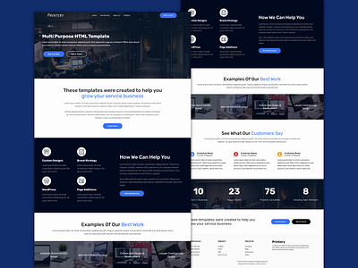 Printery - Multipurpose Website Template css digital agency html html template landing page service business ui design ux design web design web design template web development website template