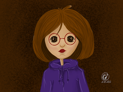 Drawing of a girl adobe illustrator adobe photoshop beauty brown drawing girl graphic design illustration violet