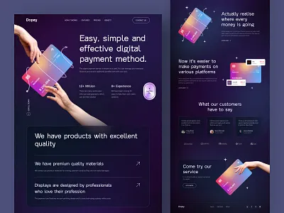 Payment Card Landing Page banking business card credit card debit card finance financial fintech landing page money payment transaction ui uiux web design website