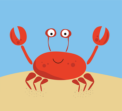 Crab adobe illustrator graphic design illustration motion graphics red sand water