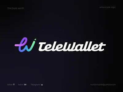 Telewallet branding crypto crypto exchange cryptocurrency defi design ecommerce exchange fintech gradient it lettermark logo logo designer modern nft sending telewallet tw logo wallet