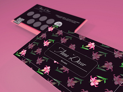 Business card adobe illustrator adobe photoshop beauty black design digital drawing flowers graphic design illustration lily logo pink