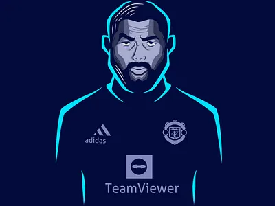 Manchester United Footballer art black branding color colorful design face football graphic graphic design illustration logo man manchesterunited nft player portrait ui vector vintage
