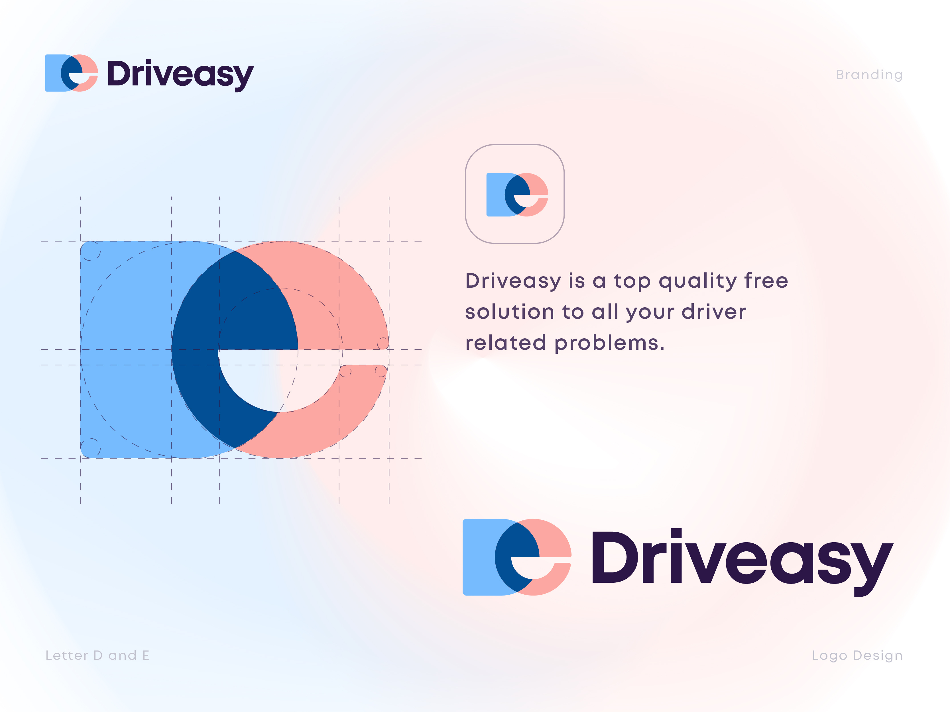 Driveasy Logo Design brand branding creative logo dirve icon identity letter d and e logo logo design logo ideas logo mark logodesign logotype mark modern logo tech technology typography unique logo vector