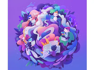FIGMA illustration abstract cartoon character concept design illustration ui web zutto