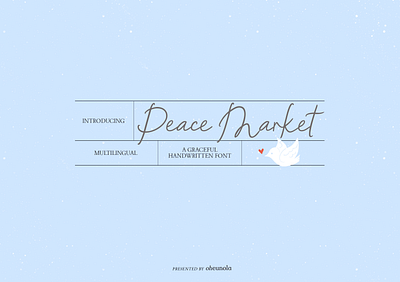 Peace Market Handwritten Script Font calligraphy display font font handlettered handwritten font logo font modern font script font typography wedding font