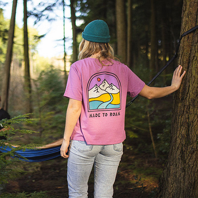 Mountain Badge T shirt Design for Passenger badge design colorado illustration landscape merch montana mountain mountains nature outdoors t shirt washington