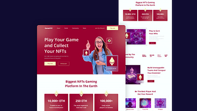 NFT Games Web Design adobe xd figma graphic design illustration nft design nft game nft graphics nft landing page nft logo nft play game nft ui design nft webiste play game responsvie design web design web page