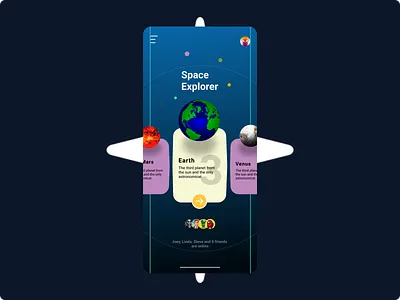 Space Explorer App 3d animation app branding design graphic design icon illustration logo motion graphics ui