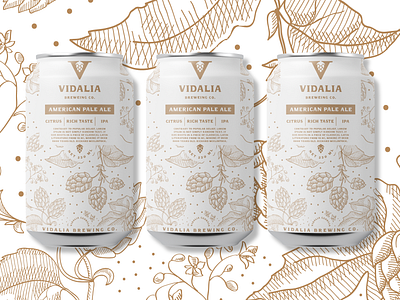 Vidalia - Beer Packaging Design alcohol beer beer art beer branding beer can beer design beer packaging beverage branding can craft beer craft brewery hops label logo logodesigner negative space packaging pattern