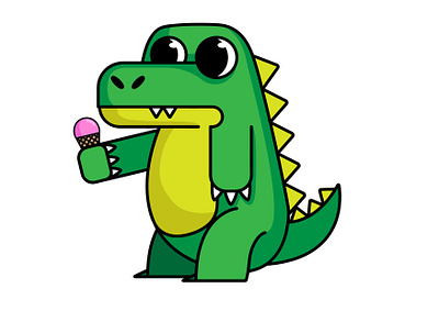 Ice croc cartoon logo