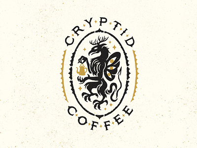 Cryptid Coffee Brand Logo branding coffee drawing graphic design hand drawn hand drawn type identity illustration logo typography unique