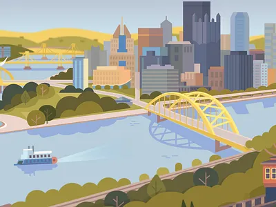 Before and After advocacy animation anniversary bike branding cartoon city color illustration motiongraphics pittsburgh safe street vector