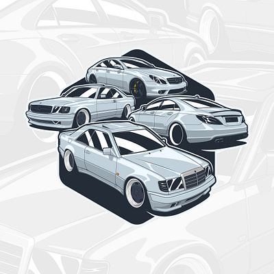 Mercedes Benz Model Compilation amg art automotive benz branding car cars classic cls design drawing illustration logo mercedes mercedesbenz tshirt vector vehicle w218 w219