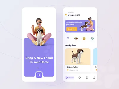 Pets Adoption App design app app design design mobile app ui uidesign uiux