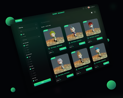 NFT Market - Baby Concept baby concept baby market nft dark dark concept nft uiux