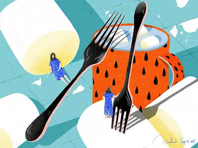 Marshmallow artwork digital art illustration procreate