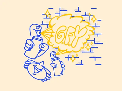 GFY bombing design graffiti graphic design illustration illustrator lettering line linework photoshop tagging texture wacom