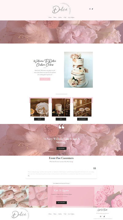 Dolce Couture Luxury Cakes and Treats feminine website design luxury bakery website motivation wordpress website design