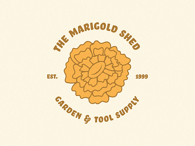 Branding: The Marigold Shed brand branding colorful design flower flowers fun garden garden center illustration illustrator logo marigold retro simple warm yellow