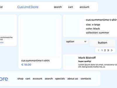 Custom Underground Store - componential elements blue clothes components design lightblue minimalism ui ui kit ux ux.ui web white