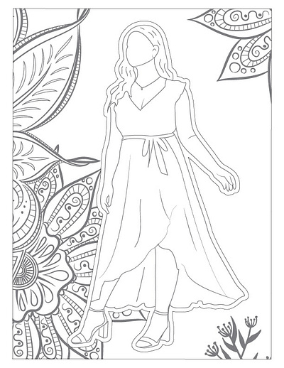 Beautiful Adult Fashion Coloring Page coloring