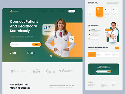 Xehatoo - Healthcare Services Website clean design design health design medical doctor flat health health landing page healthcare healthy hero landing page medic medical medical landing page modern ui web website